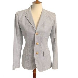 RALPH LAUREN Striped Cotton Blazer Size 6